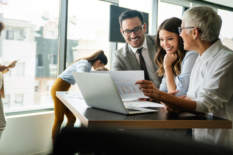 Portrait of architects, business people having discussion in office